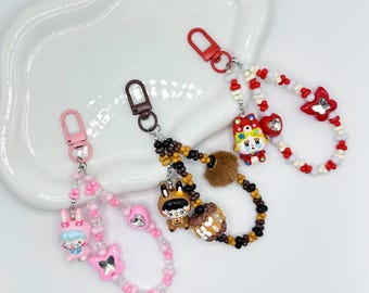 Popmart Labubu and Crybaby Hand Painted Bead AirPod Charm | Keychain | Bag charm | Phone charm | Handmade Beads | Popmart Bead