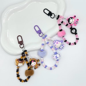 Popmart Skullpanda Hand Painted Bead AirPod Charm | Keychain | Bag charm | Phone charm | Handmade Beads | Popmart Bead