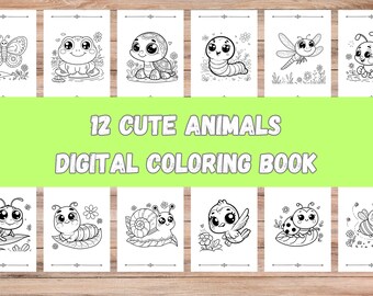 12 Magical Creatures: Digital Coloring Book for Kids