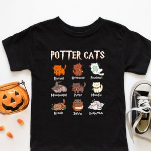 Potter Cats Potter Cat Lover Tee Shirt For Baby Girl Boy Pumpkin Shirt, Halloween Shirt