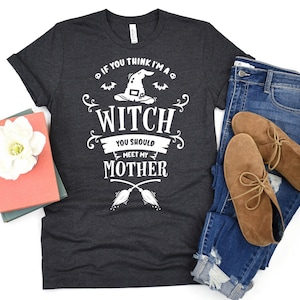 Funny Witch Mom Shirt - Halloween Scarecrow Tee image 1