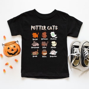 Potter Cats Halloween Shirt: Baby Girl Boy Pumpkin Tee