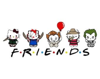Kawaii Kitty Horror Movie DTF Print: Halloween Heat Transfer