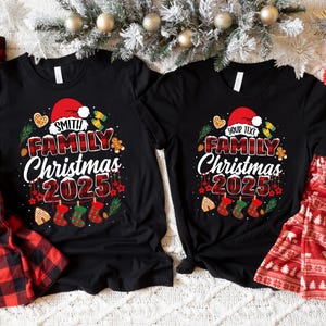Custom Family Christmas 2025 Shirt, Funny Family Christmas Tshirt, 2025 Tee,Family Christmas Santa Tee,Custom Family  Matching