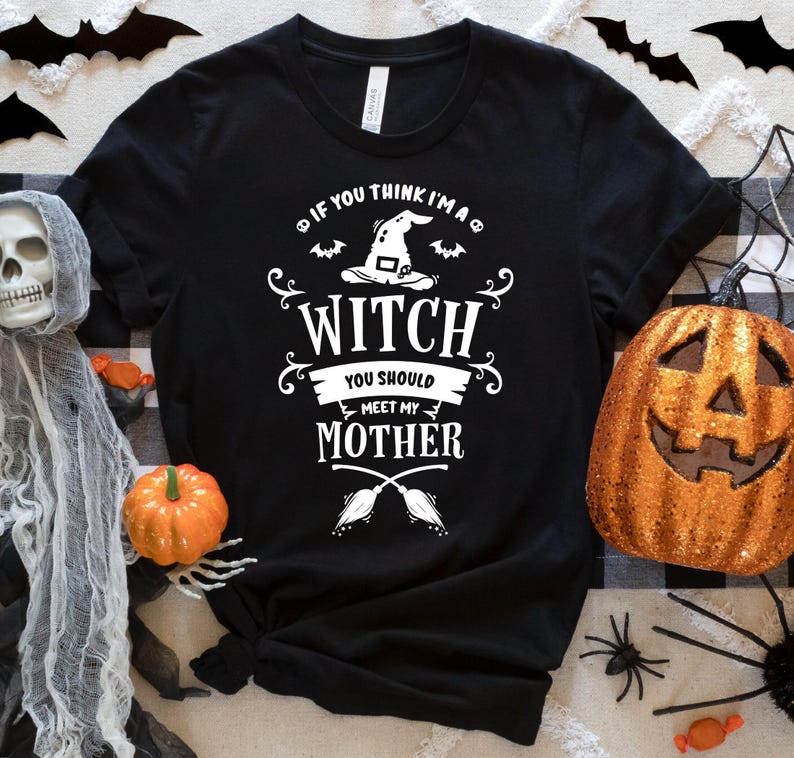Funny Witch Mom Shirt - Halloween Scarecrow Tee image 5