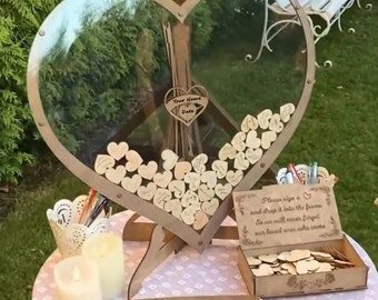 Heart-Shaped Wooden Drop Box Guestbook: A Unique Wedding Decor Alternative