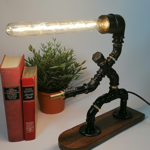 Lampe Der Fechter im Steampunk look