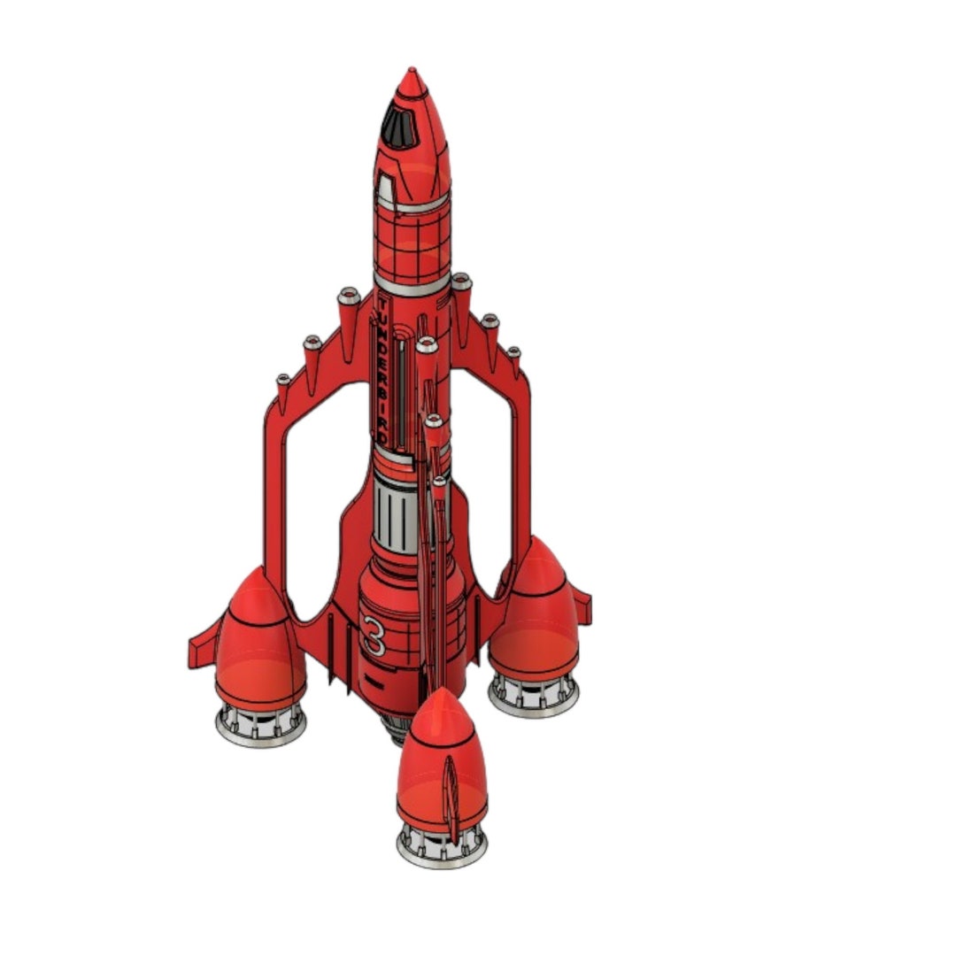 Thunderbird Spaceship 3 STL File, 3D Digital Printing STL File for 3D