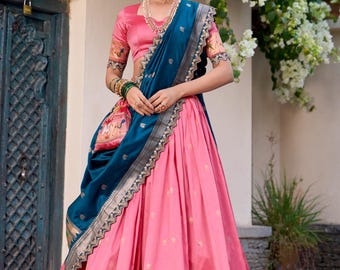 Paithani Collection Special Most Trending Heavy Flair Lehenga Choli With Fancy Digital Weaving Work & Lece Border Work