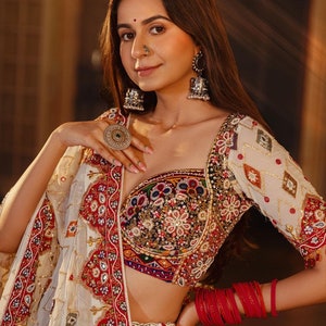 Navratri Special Most Trending Heavy Flair Lehenga Choli With Fancy Digital Print Work & Real Mirror Work
