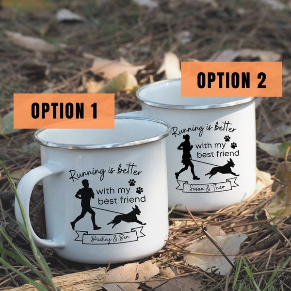 Canicross gift personalised running with dog present runner mug custom dog lover gift cani crossing outdoor mug