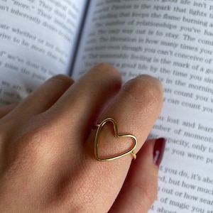 Hollow heart ring sale