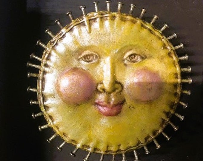 Sun Face Frame Sun Face in Rich Wood Frame - Etsy