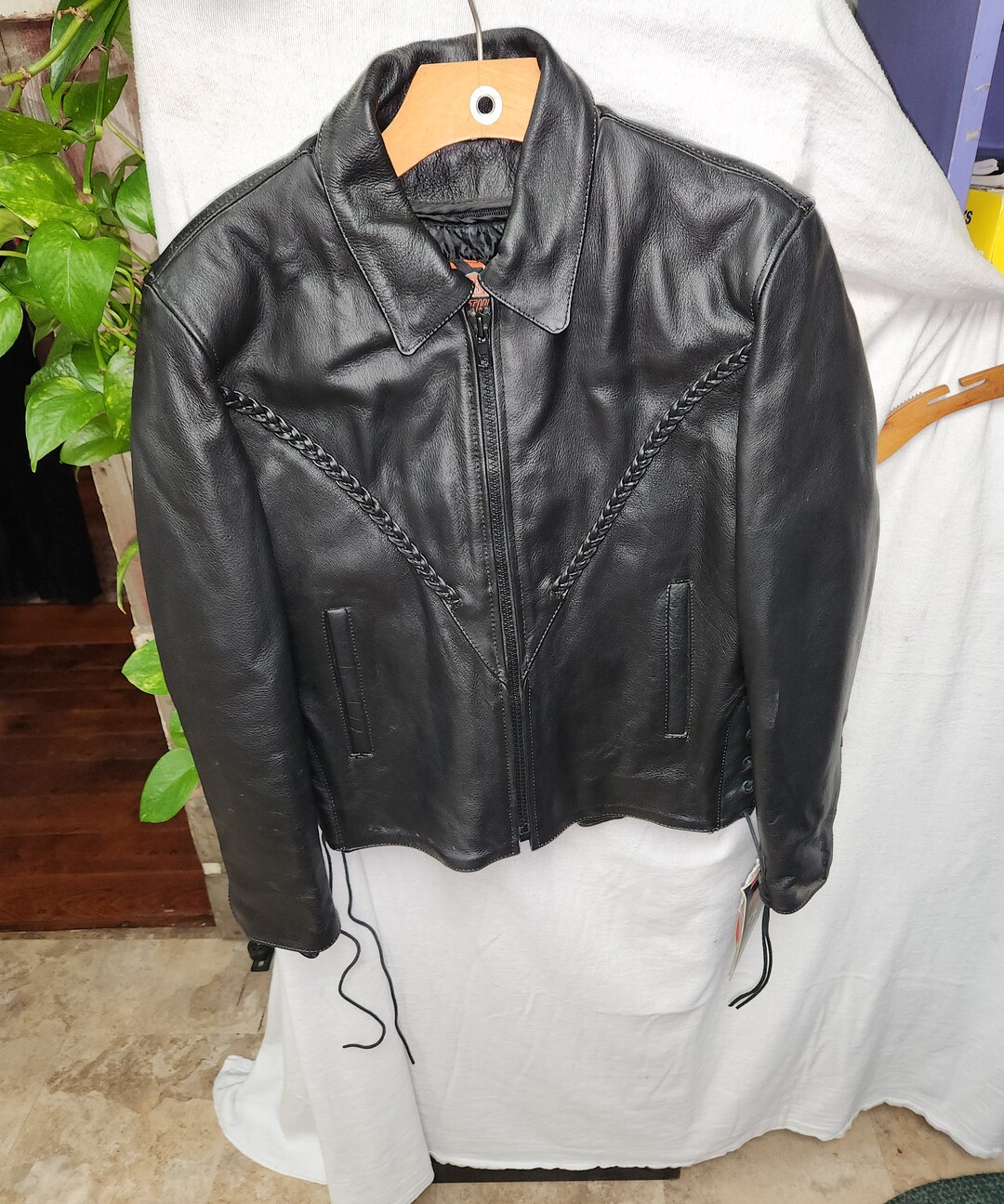 Vintage Interstate Leather Motorcycle Jacket Womens Size 4 New ...
