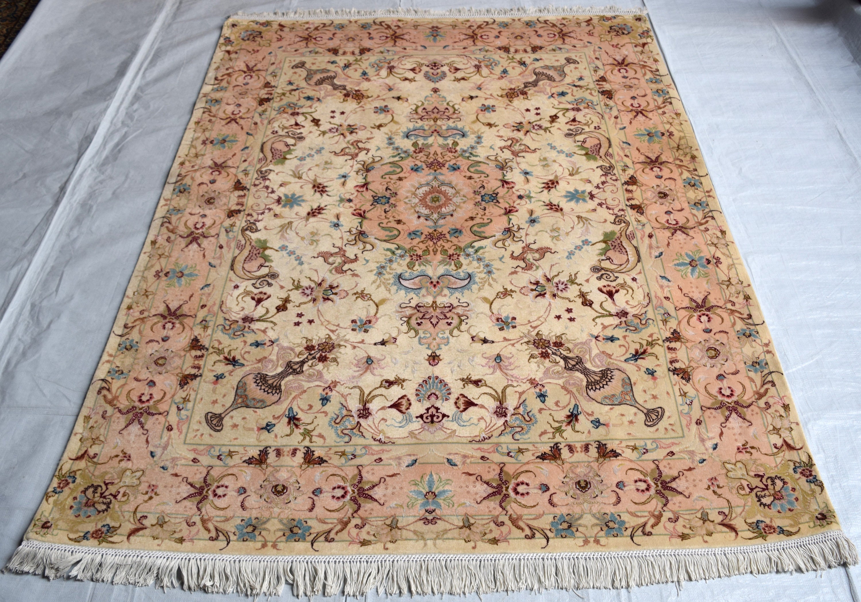 5x7 Persian Silk Wool Rug, Turkish Silk Soft Rug, Super Highest Quality