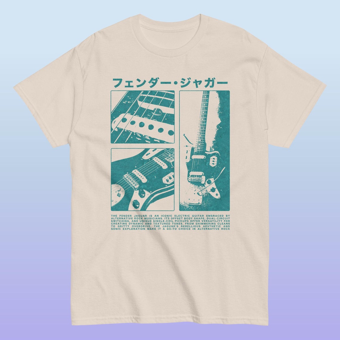 Jaguar Offset Guitar Tee, Vintage/retro Style, Japanese Lettering ...