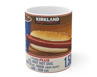 Costco Hot Dog Ceramic Mug - Funny Novelty Gag Gift (11oz)