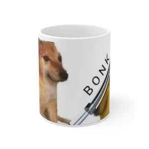 Cheems Barbell Bonk Meme Ceramic Mug 11oz | Funny Mug, Meme Mug, Tea Mug, Gag Mug, Gift for Geeks, Novelty Mug, Cheems, Dog, Puppy