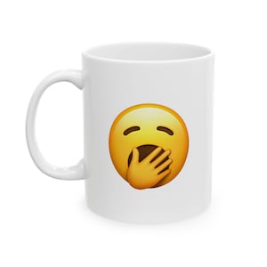 Yawning Face Emoji Ceramic Mug || Boring, Yawn, Emoji, iPhone, Tea Lovers, Coffee, Birthdays, Mothers Day, Office Decor