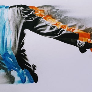 Disegno misto di gambe danzanti di Gene Kelly