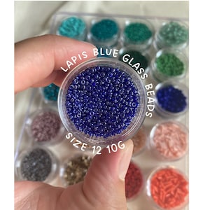 Lapis blue glass seeds beads - Size 12 (10g)