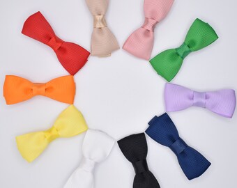 Small colorful hair clip bows 2.5" x 1"