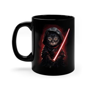 Cat Sith Mug Tabby Cat Mug Design Black Mug Ceramic Mug Cat Cup Cat Lover Mug Cat Gift Mug Best Friend Gift Mug Star Wars Cup Star Wars Mug
