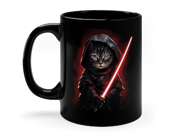 Cat Sith Mug Tabby Cat Mug Design Black Mug Ceramic Mug Cat Cup Cat Lover Mug Cat Gift Mug Best Friend Gift Mug Star Wars Cup Star Wars Mug