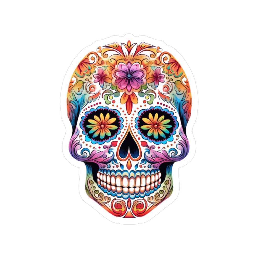 Sugar Skull Sticker Vinyl Sticker Skull Sticker Laptop Sticker Water ...