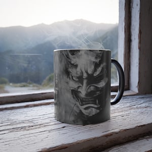 Oni Mask Color Morphing Mug 11oz Oni Mask Mug Oni Cup Demon Coffee Cup Demon Coffee Mug Demon Mask Cup Demon Mask Art Mug Demon Mask Cup