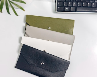 PU Leather Long Cash Wallet: Money Envelope | Cash Stuffing Organisation