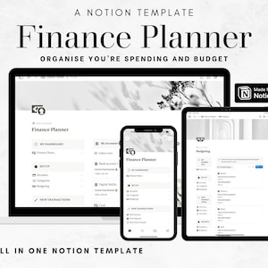 Notion Template Personal Buchhaltung Planer | Einnahmen und Ausgaben Notion Vorlage | Schuld-Tracker | Abonnement Bills Tracker