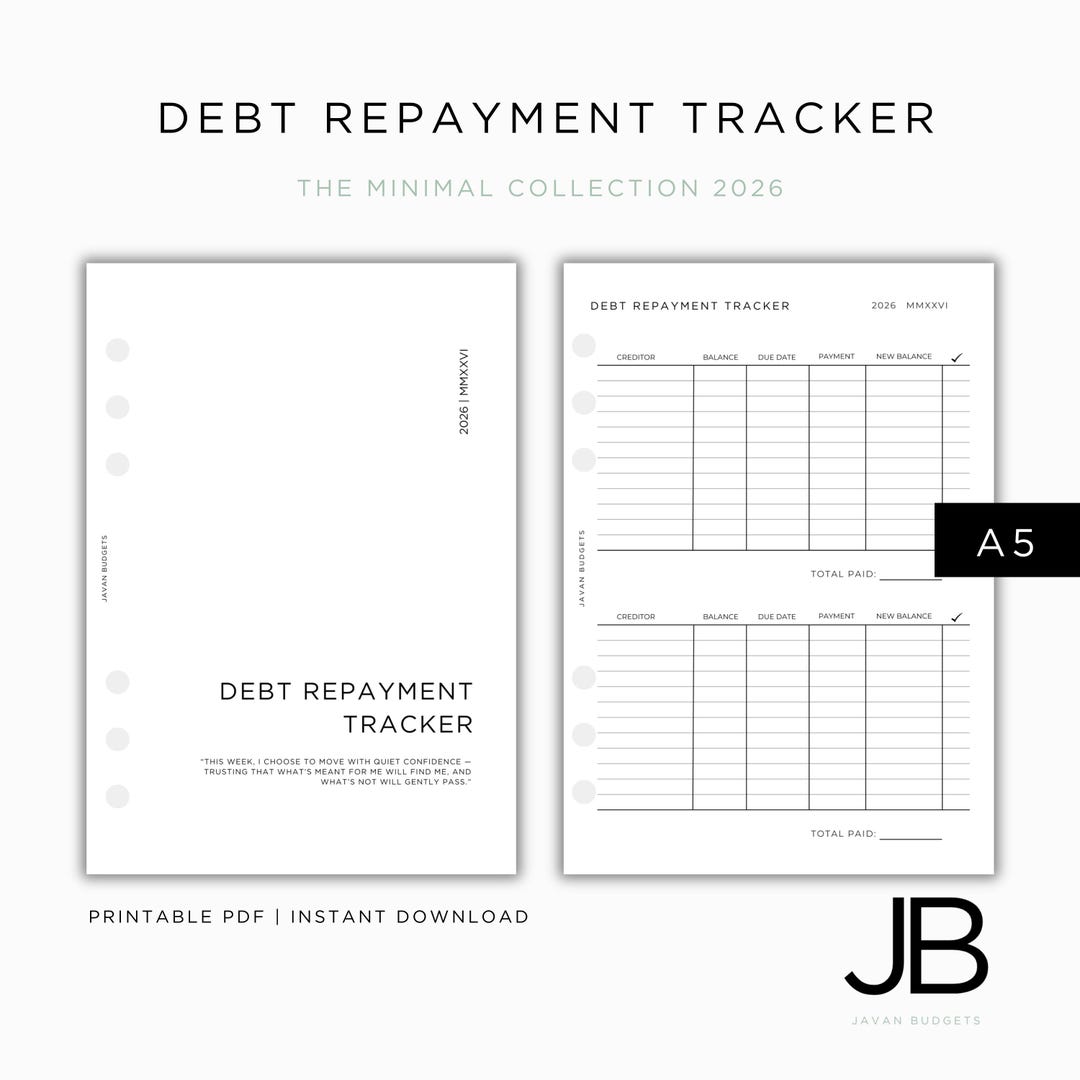 Debt Repayment Tracker: Printable A5 Inserts (PDF Download) - Etsy