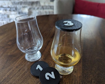 Glencairn Whisky Glass Tasting Topper (set of 6) Customized Vapour Control Whiskey Number 1-6 (glass not included)