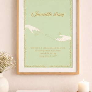 Invisible String Art Print, Sage Green Love Quote (Digital Download)