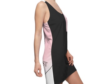 Women's Cut & Sew Racerback Dress-Nail Queen 2 sided design