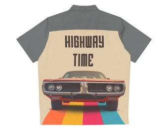 Men's Hawaiian Shirt-Muscle Car