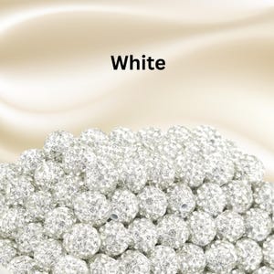 10mm Rhinestone Beads Bulk, 17 Colors Sparkle Crystal Clay Disco Ball Beads Assorted or Single Colors Beads for Bracelet Necklace Jewelry