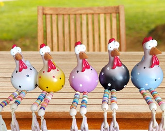 Resin Rooster Outdoor Statues with beaded original are Funny Waterproof,  Does not Fade Suitable Courtyard Garden Balcony Decoration