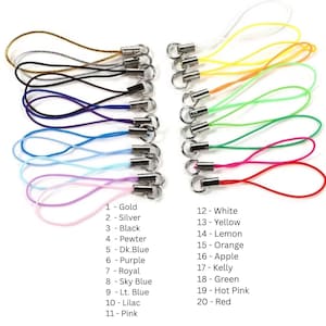 Nylon Lanyard 19 Colors Loops with Metal Rings – Craft Supply for Phone Straps, Keychains, Charms, DIY Jewelry, Bag or ID Holder Accessories