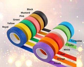 Colored Masking Tape 0.6 inches wide x 25 yards long in 12 colors to choose from. Colorful Craft Art  for Kids Labeling.  Arts Crafts DIY