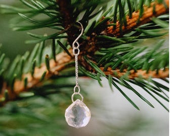 20mm Crystal Prism with Chain & Hook • Silver or Gold • Suncatcher Crystal Drop • Christmas Tree Ornament • Craft Supply Window Decor
