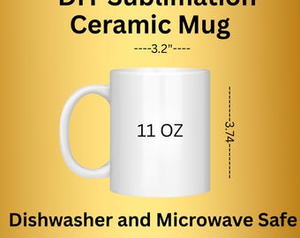 11 oz Blank Sublimation Mug with Box | White Ceramic Coffee Cup for Heat Press | DIY Craft Gift | Printable Mug for Sublimation