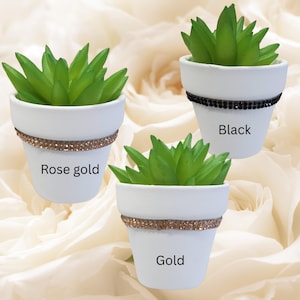 Party favor 2" white Tiny Terracotta  Pots embellished or original with Drainage,  White Small Mini Clay pot, wedding supplies, gift idea.
