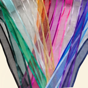 Organza Ribbon with Satin Edge 1.5 Inch Wide (38mm)  Sold by the Yard 20 Colors  Continuous Length up to 25 Yards  Craft & Wedding Ribbon