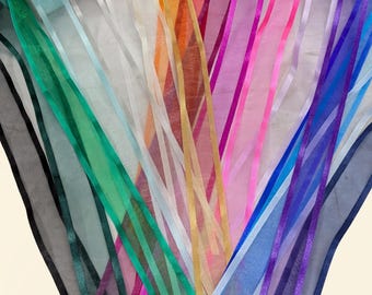 Organza Ribbon with Satin Edge 1.5 Inch Wide (38mm)  Sold by the Yard 20 Colors  Continuous Length up to 25 Yards  Craft & Wedding Ribbon