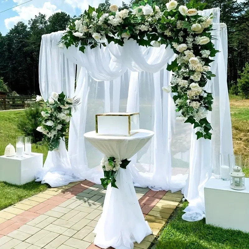 Copertura Per Sfondo Bianco 1x2 M – Doppia Faccia, Elastica Per Archi, Matrimoni E Compleanni