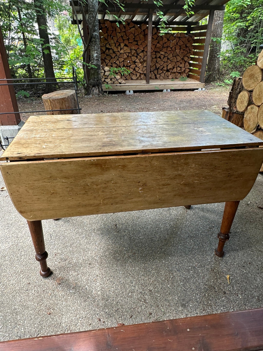 Antique Pine Drop Leaf Table Etsy Australia