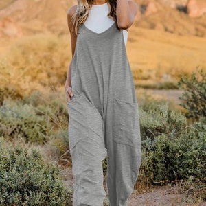 V-Neck Jumpsuit with Pockets,