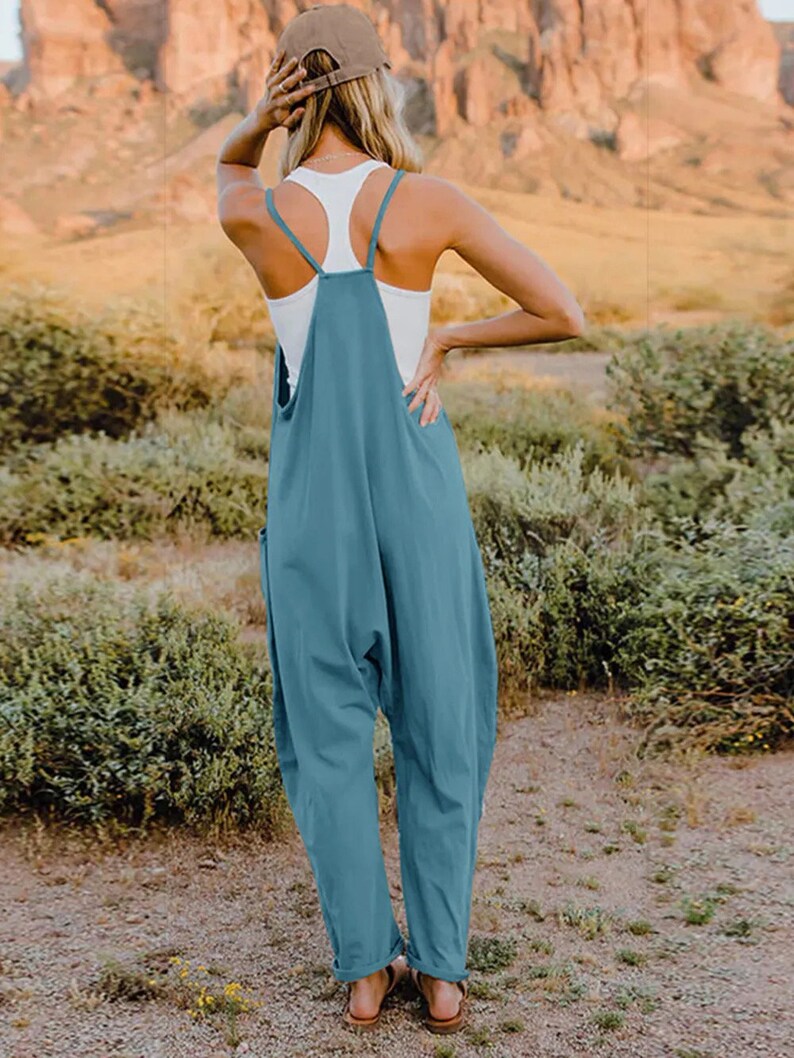 V-Neck Jumpsuit with Pockets, spring jumpsuit multiple colors, sleeveless jumpsuit, spring outfit inspo, spring clothing image 7